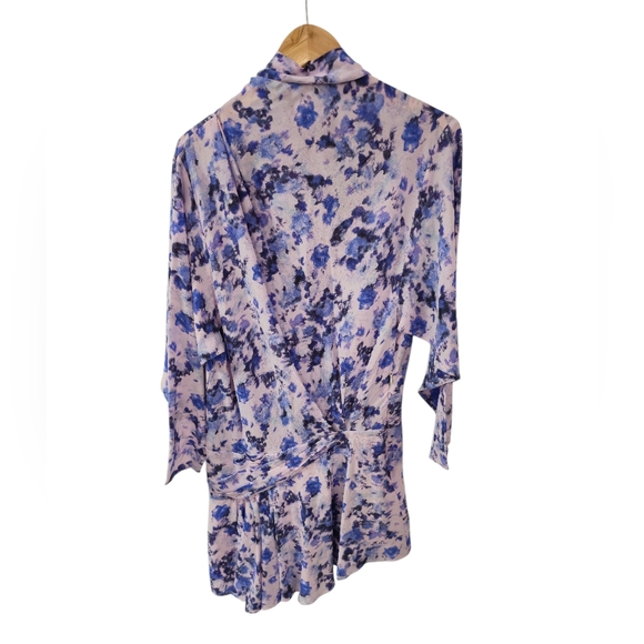 Isabel Marant Robe Fergie Silk Asymmetric Floral Dress Blue Size 40 - Picture 5 of 17